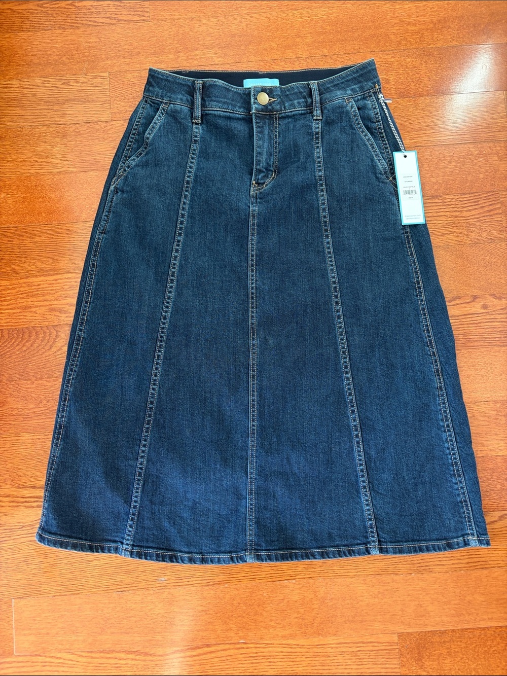 NWT Draper James Denim A-Line Midi Skirt size 4